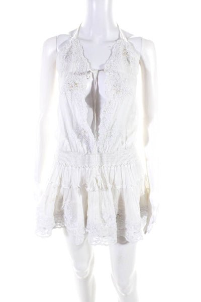Antica Sartoria By Giacomo Cinque Womens Lace Halter Dress White Size Small
