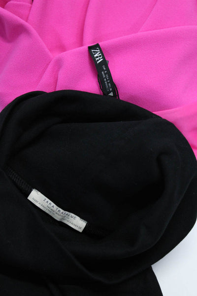 Zara Womens Blouse Top Dress Black Size S M Lot 2