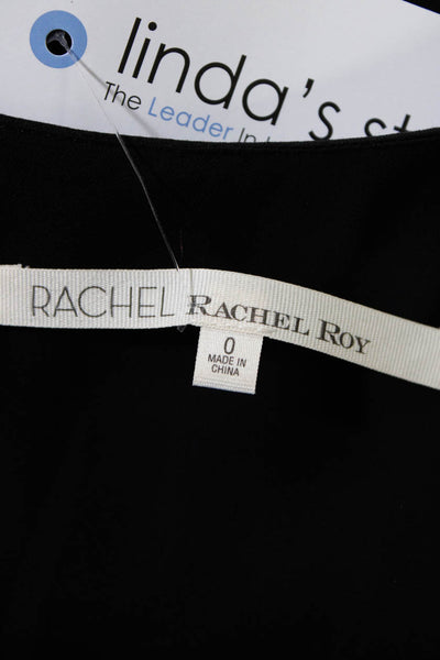 Rachel Rachel Roy Womens Crepe V-Neck Sleeveless Sheath Dress Black Size 0