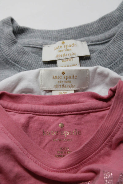 Kate Spade New York Childrens Girls Tops Gray Pink White Size 10 3 2 Lot 3