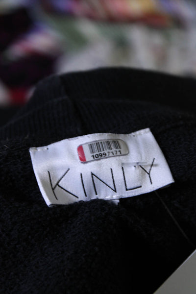 KINLY Womens Black Sweatshirt Jumpsuit Size 6 10997171