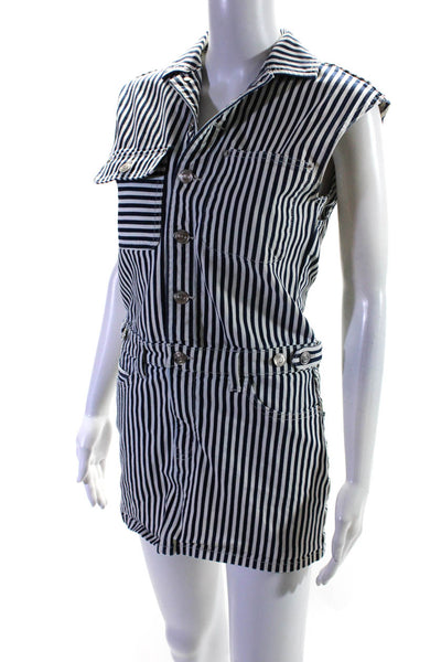 Current/Elliott Womens Striped Button Down Sleeveless Dress Size 6 12355758