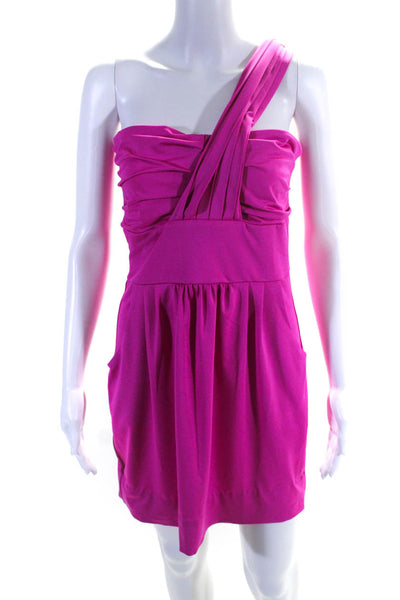 Gretchen Scott Women's One Shoulder Bodycon Mini Dress Pink Size S