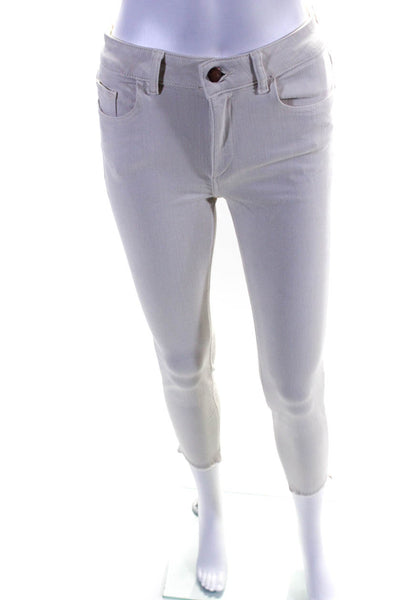 DL1961 Women's Florence Mid Rise Skinny Jeans White Size 26