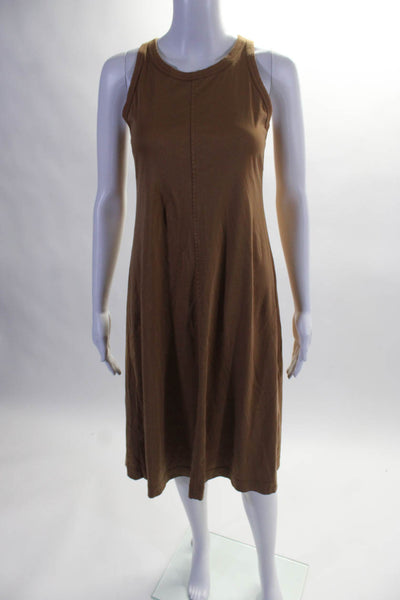 Everlane Womens Brown Cotton Crew Neck Sleeveless Tank Dress Size XS