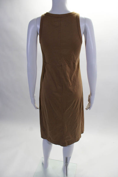Everlane Womens Brown Cotton Crew Neck Sleeveless Tank Dress Size XS