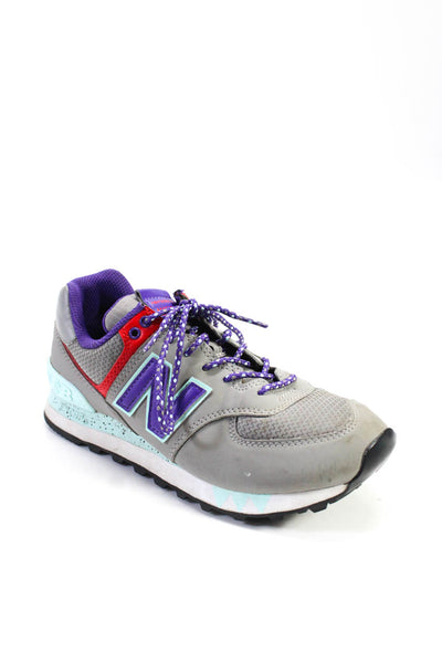 New Balance Womens Gray Purple Low Top Lace Up Athletic Sneakers Shoes Size 6.5