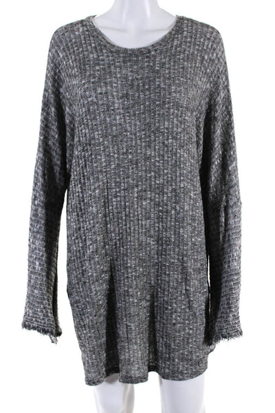 Michael Lauren Womens Long Sleeve Round Neck Sweater Dress Gray Size Medium
