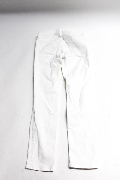 Frame Denim Womens High Rise Straight Skinny Crop Jeans White Size 24 25 Lot 2