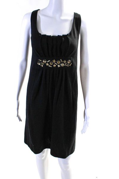Vince Women's Sleeveless Midi Embroidered Pencil Dress Black Size M
