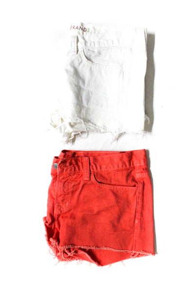 J Brand Womens Cutoff Denim Low Rise Shorts White Orange Size 26 Lot 2