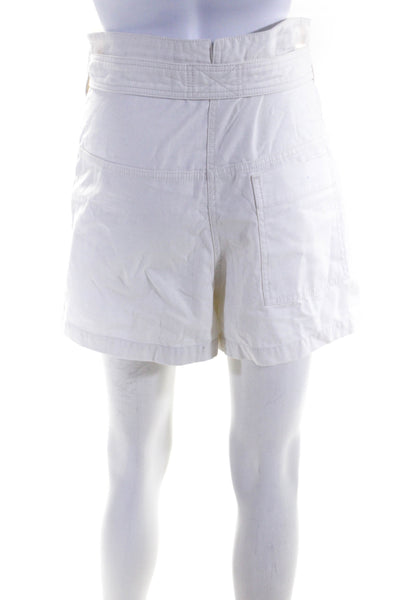 3.1 Phillip Lim Womens Belted High Rise Shorts White Cotton Size 0