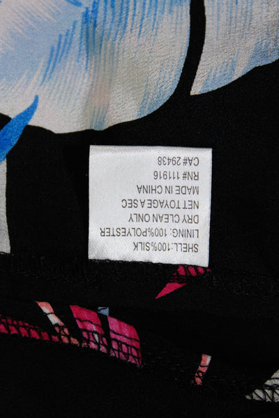 Yumi Kim Womens Silk Crepe Printed Halter Top Blouse Black Size S