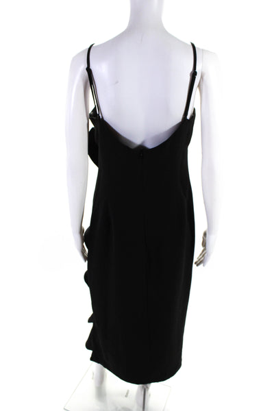 Bardot Womens Spaghetti Strap Ruffle Sleeveless Gown Black Size 10
