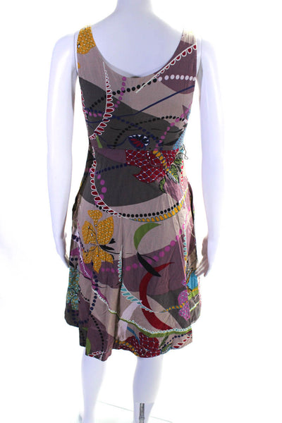 Maeve Anthropologie Women's V-neck Pleated Bottom Floral Mini Dress Size 2