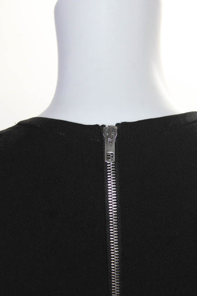 IRO Womens Scoop Neck Sleeveless Solid Ruched Midi Dress Black Size 40