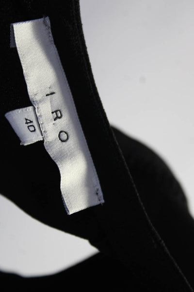 IRO Womens Scoop Neck Sleeveless Solid Ruched Midi Dress Black Size 40
