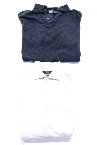 Polo Ralph Lauren Mens Short Sleeve Polo Button Up Shirt Size XL Medium Lot 2