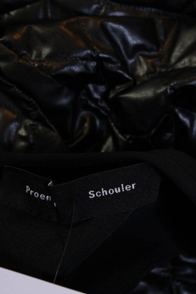 Proenza Schouler Womens Crew Neck Sleeveless Crepe Tunic Blouse Black Size 4
