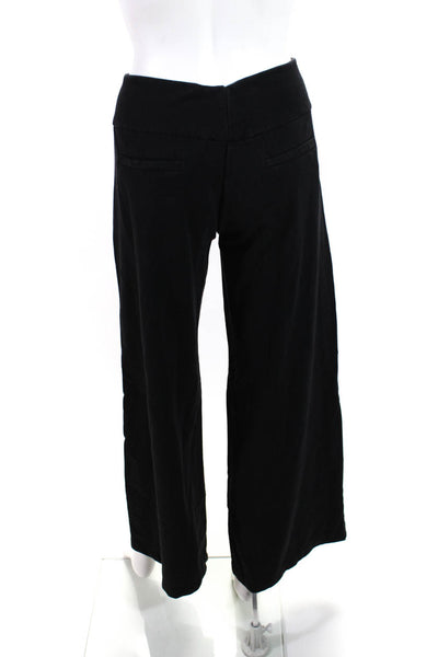 ISDA & Co Womens Cotton Knit Mid Rise Wide Leg Pants Black Size 6