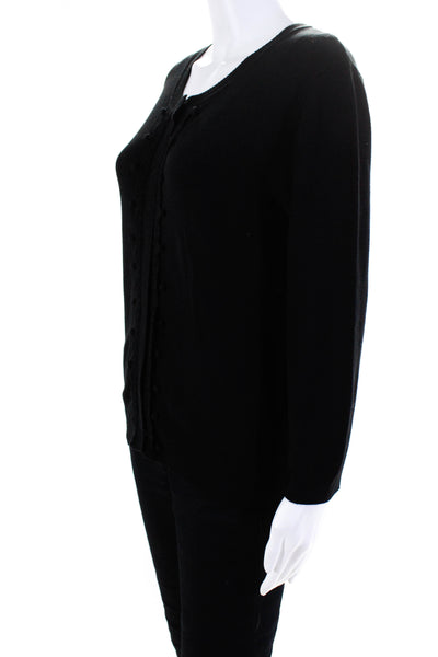 J. Mclaughlin Women's Cotton Blend Embroidered Cardigan Black Size M