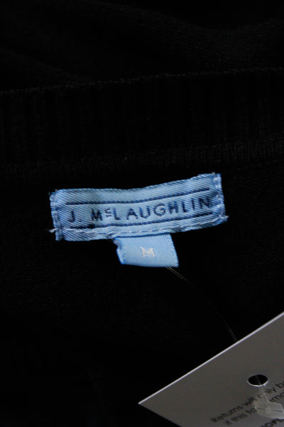 J. Mclaughlin Women's Cotton Blend Embroidered Cardigan Black Size M