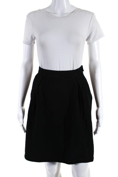 La Perla Womens Pleated Front Skirt Black Cotton Blend Size EUR 44