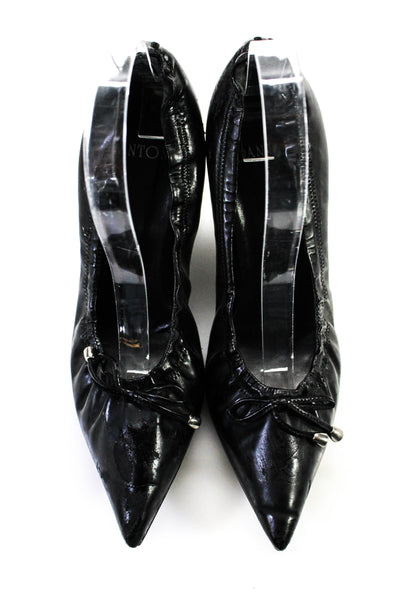 Danton Womens Leather Pointed Toe Pumps Black Size 39 9