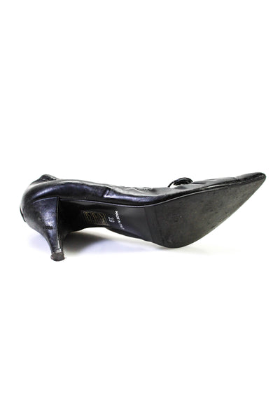Danton Womens Leather Pointed Toe Pumps Black Size 39 9