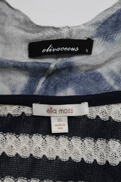 Ella Moss Olivaceous Womens Tie Dye Striped Cardigan Size XS Small Lot 2