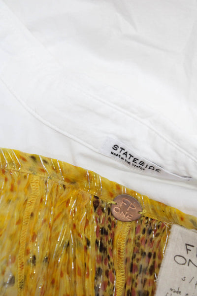 Stateside FP One Womens Button Up Shirt Blouse White Multicolor Size M S Lot 2