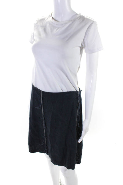 Agnes B Women's A-line Mini Zip Up Skirt Blue Size 42