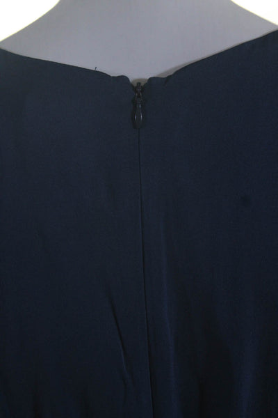 Catherine Malandrino Womens Scoop Neck Pleated Midi Dress Blue Size 10