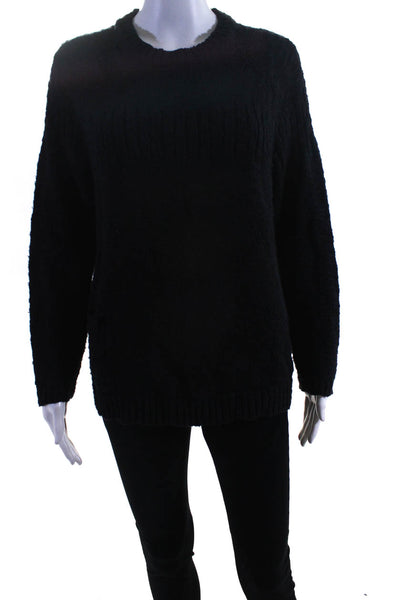 Lovers + Friends Womens Cotton Knit Crew Neck Long Sleeve Sweater Black Size S