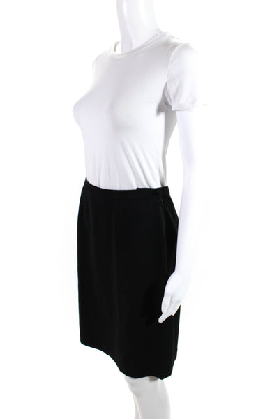 Giorgio Armani Womens Darted Buttoned A-Line Midi Skirt Black Size M