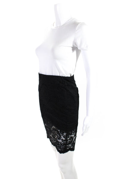 Michael Stars Women's Lace Slit Hem A-line Mini Skirt Black Size XS