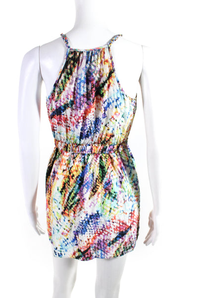 Cusp By Neiman Marcus Women's V-neck Racer Back Mini Dress Multicolored Size XS