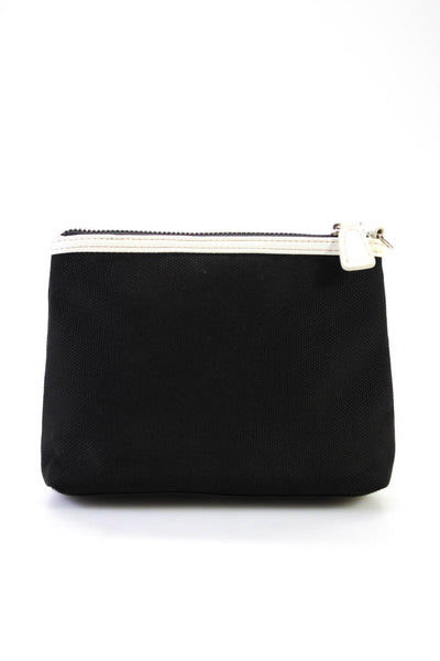 Isabella Fiore Womens Patent Leather Canvas Wristlet Pouch Wallet Black White