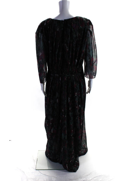 Badgley Mischka Womens Pleated Floral Gown Size 2 14396378