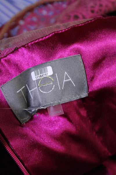 Theia Womens Magenta Lace Dress Size 0 11164747
