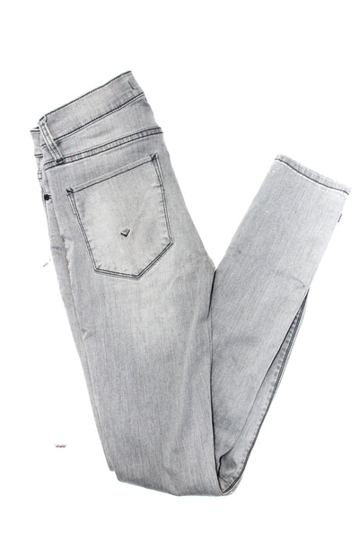 Hudson Women's Nico Low Rise Super Skinny Jeans Gray Size 25