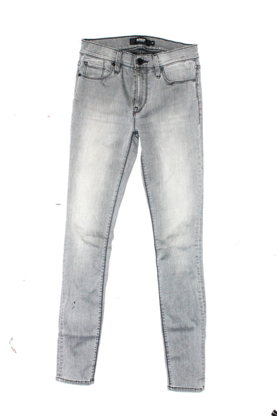 Hudson Women's Nico Low Rise Super Skinny Jeans Gray Size 25