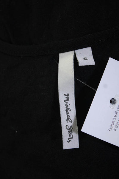 Michael Star Scoop Neck Racerback Drawstring Waist Maxi Dress Black Size S