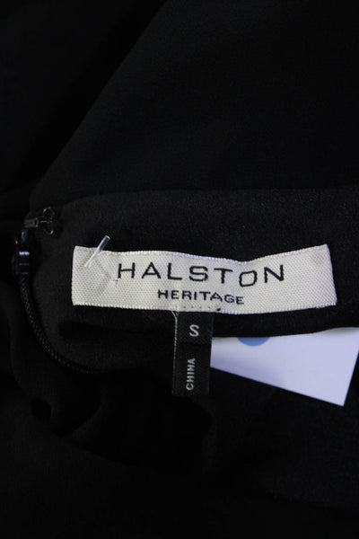 Halston Heritage Women's Round Neck 3/4 Sleeves Shift Dress Black Size S