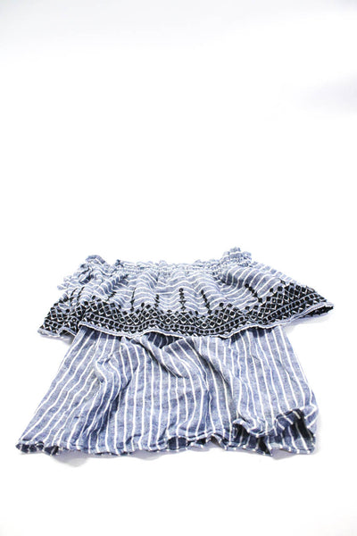 Parker Women's Elastic Waist Peplum Mini Skirt Striped Black Size S Lot 3