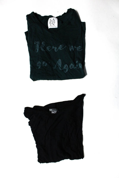 Karssen Zoe Karssen Vince Womens Graphic Solid Shirt Black Green Size XS/M Lot 2
