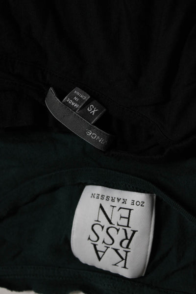 Karssen Zoe Karssen Vince Womens Graphic Solid Shirt Black Green Size XS/M Lot 2
