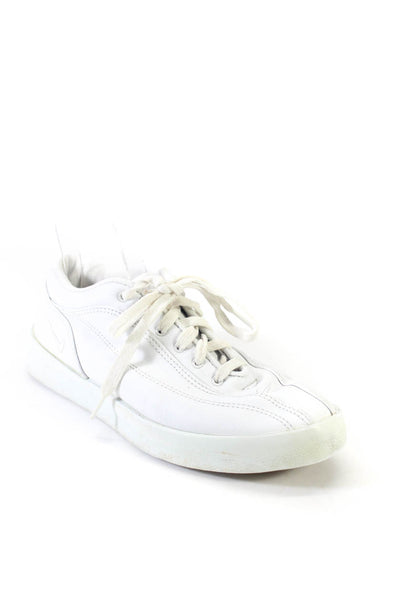 Nike Womens Lace Up Round Toe Logo Sneakers White Leather Size 10
