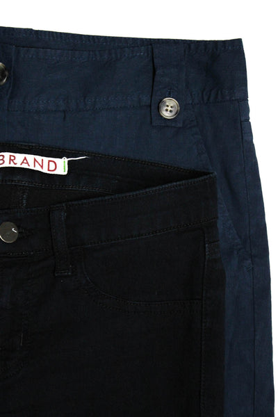 Theory J Brand Womens Linen Cropped Pants Jeans Blue Black Size 2 26 Lot 2
