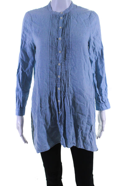 What Goes Around Comes Around Womens Button Front Collared Shirt Blue Size Small